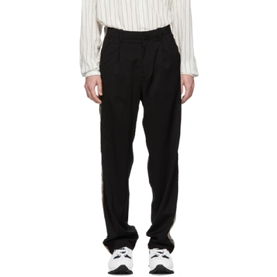 Our Legacy Black Sidetaped Pleated Trousers