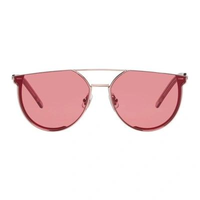 Gentle Monster Rose Gold And Orange K-1 Sunglasses In 06 Rosegold