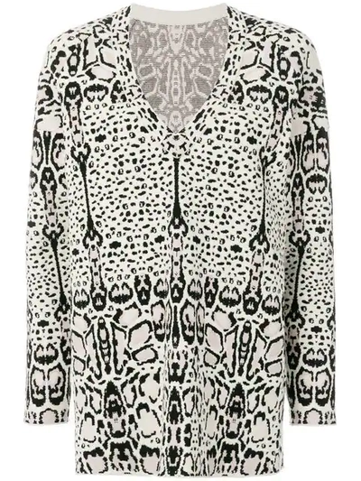 Pre-owned Alaïa Animal Pattern Knitted Mini Dress In Black