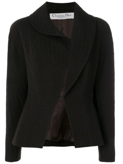 Dior Christian  Vintage Asymmetric Lapels Jacket - Brown