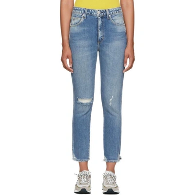 Amo Blue High-rise Stix Cropped Jeans