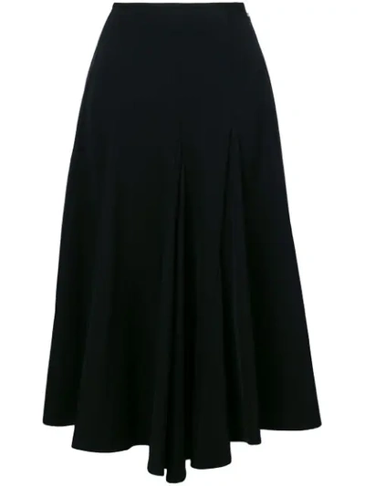 Pre-owned Yohji Yamamoto Vintage Asymmetric Midi Skirt In Black