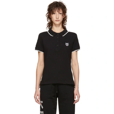 Kenzo Tiger Polo Shirt In Black|nero