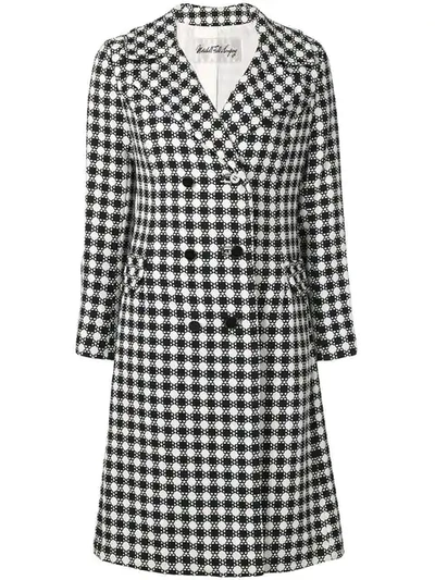 William Vintage 1958 Double-breasted Patterned Coat - Black