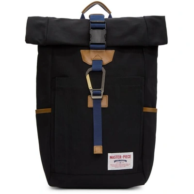 Master-piece Co Black Foldover Link Backpack