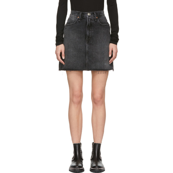 rag and bone moss denim skirt