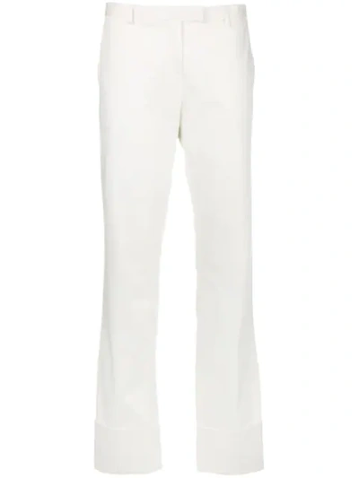 Pre-owned Romeo Gigli Vintage Mid Rise Straight Trousers In White