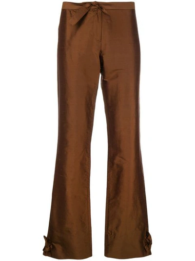 Romeo Gigli Vintage Knot Detailing Bootcut Trousers - Brown