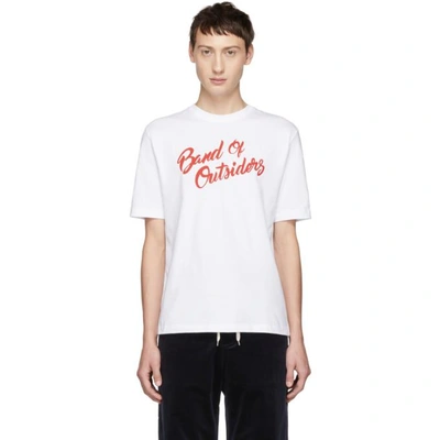 Band Of Outsiders White Logo Alpine Band T-shirt In 9000.wht
