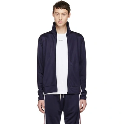 Band Of Outsiders Navy Logo Track Jacket In 2502.navy