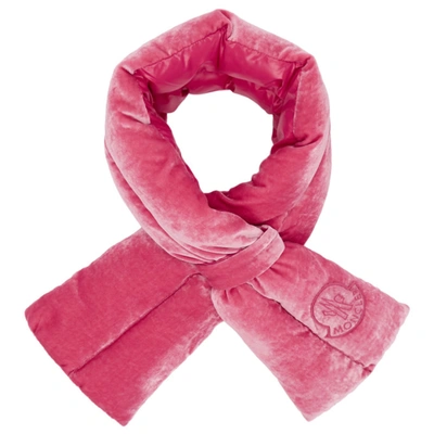 Moncler Pink Velvet Scarf In 535 Pink