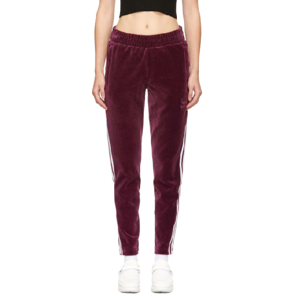 adidas burgundy track pants