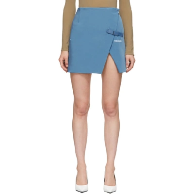 Off-white Stretch Wallet Mini Skirt In Light Blue