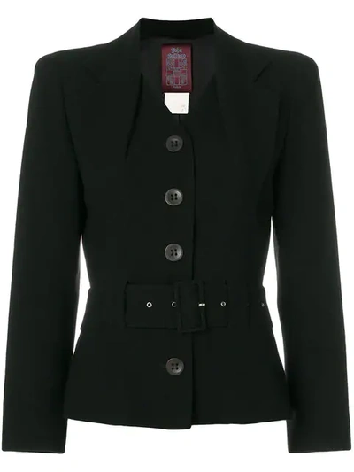 Pre-owned John Galliano Layered Lapels Belted Jacket In Black