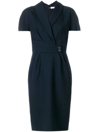 Pre-owned Dior 2010s  Belted Short-sleeve Dress In Blue