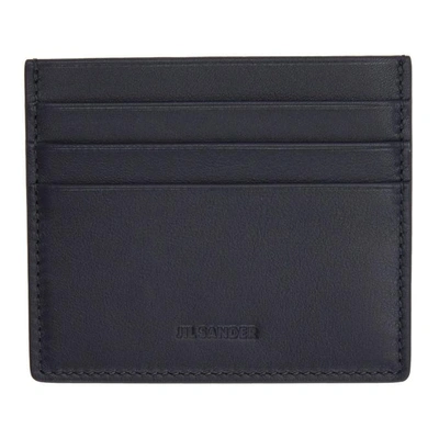 Jil Sander Blcak Leather Card Holder In Black