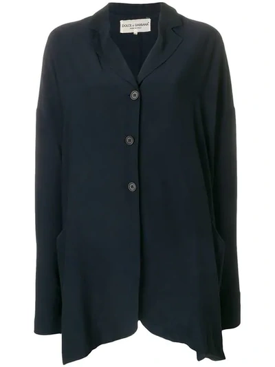 Pre-owned Dolce & Gabbana Loose Fit Shirt Jacket In Blue
