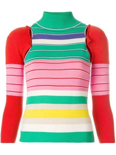 Pre-owned John Galliano Removable Sleeves Knitted Blouse In Multicolour