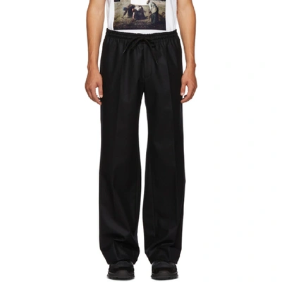 Undercover Cropped Wide-leg Trousers In Black