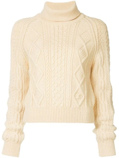 Pre-owned Chanel 1996 Fisherman Roll Neck Jumper In Neutrals