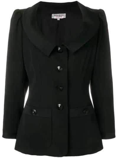 Pre-owned Saint Laurent Open Neck Slim Jacket In Black