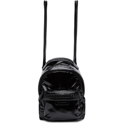 Stella Mccartney Black Patent Mini Backpack In 1000 Black