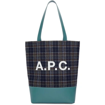 Apc A.p.c. Blue Check Axelle Tote