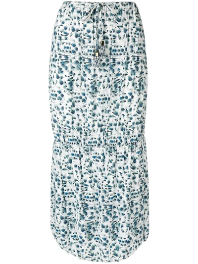 Pre-owned Fendi 2000s Floral Print Skirt In Blue