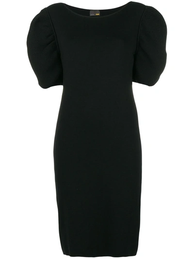 Pre-owned Fendi 2000s Short-sleeve Knitted Dress In Black