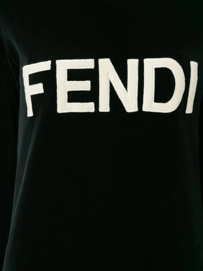 Pre-owned Fendi Logo Sweater Dress In Black