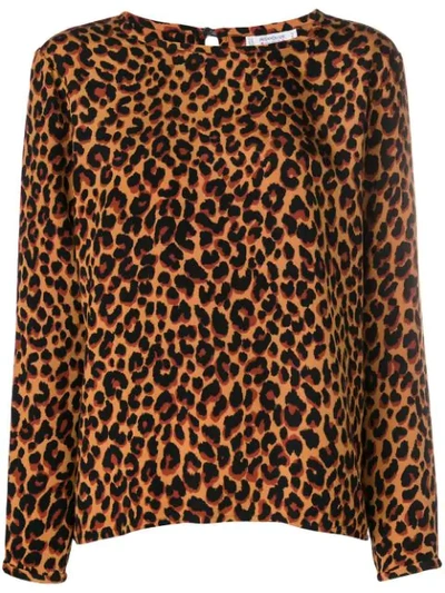 Pre-owned Saint Laurent Leopard-print Blouse In Brown