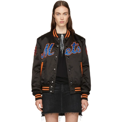 Marcelo Burlon County Of Milan Ny Mets Black Poliamide Bomber Jacket