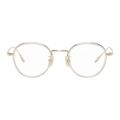Yuichi Toyama Gold Transparent Sophia Glasses In 03 Whtgldcl