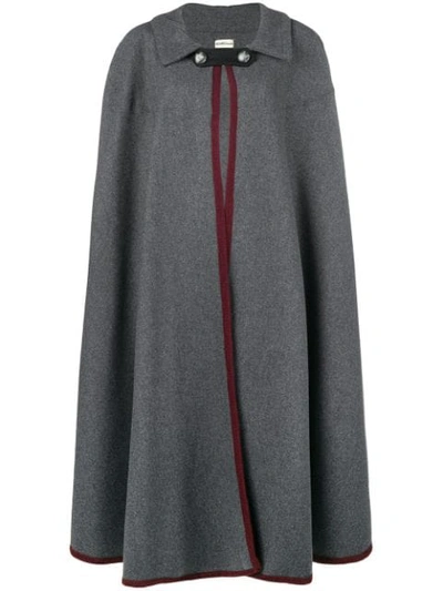 Pre-owned Hermes 1990s  Buttoned Cape In Grey