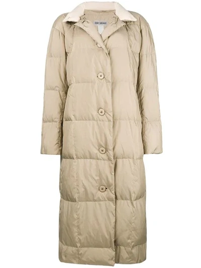 Issey Miyake Vintage Buttoned Padded Coat - Neutrals