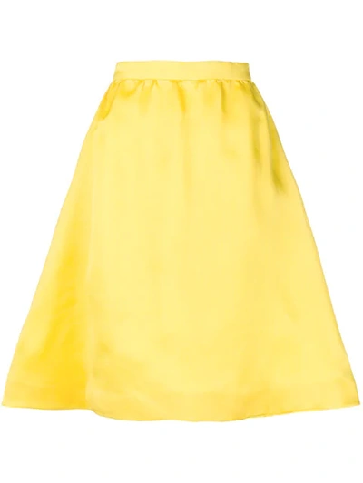 Pre-owned Balenciaga Flared A-line Skirt In Yellow