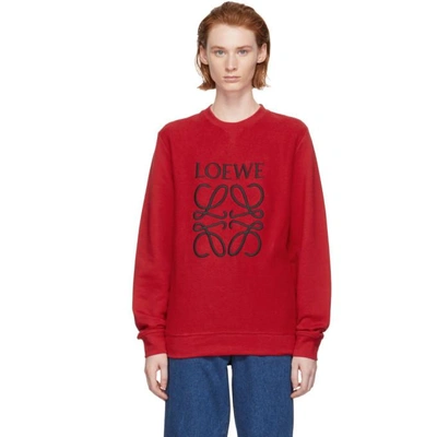 Loewe Red Reversed Anagram Sweatshirt In 7100 Red