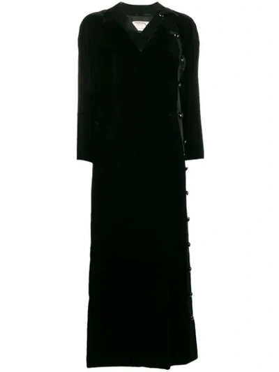Pre-owned Valentino 1970s Side Fastening Long Dress In Black
