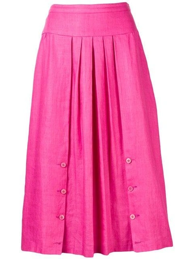 Pre-owned Valentino Pleated Skirt In Pink