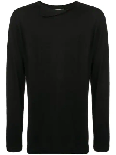 Yohji Yamamoto Turnover Collar Sweater In Black