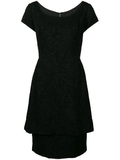 William Vintage 1964 Jacquard Layered Dress - Black