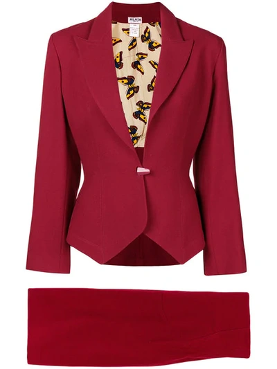 Alaïa 1992 Skirt Suit - Red