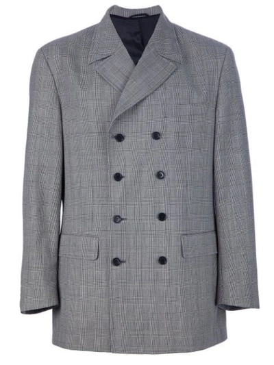 Pre-owned Moschino Vintage Checked Blazer In White And Black