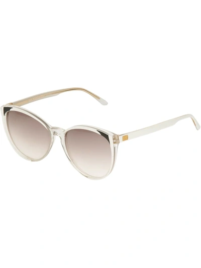 Pre-owned Balenciaga 1980s Cat-eye Frame Sunglasses In White