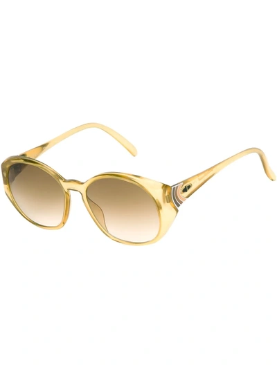 Pre-owned Dior 1970s  Oval Frame Sunglasses In Yellow