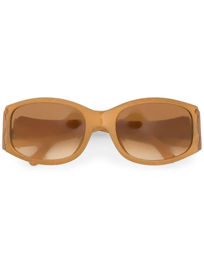 Pre-owned Dior  Oval Frame Sunglasses In Brown
