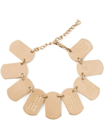 Pre-owned Dior 1980's  Dog Tag Bracelet In Metallic