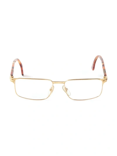 Pre-owned Persol Vintage Square Frame Glasses In Metallic