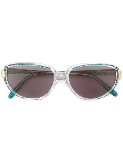 Pre-owned Givenchy Marbled Effect Sunglasses In Blue