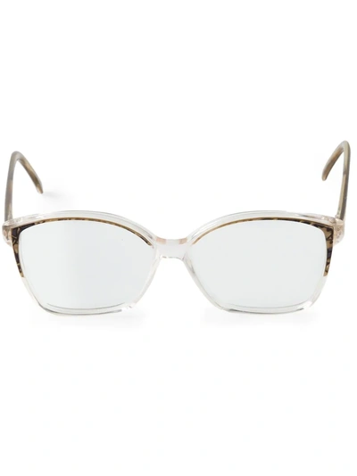 Saint Laurent Rounded Glasses In Metallic